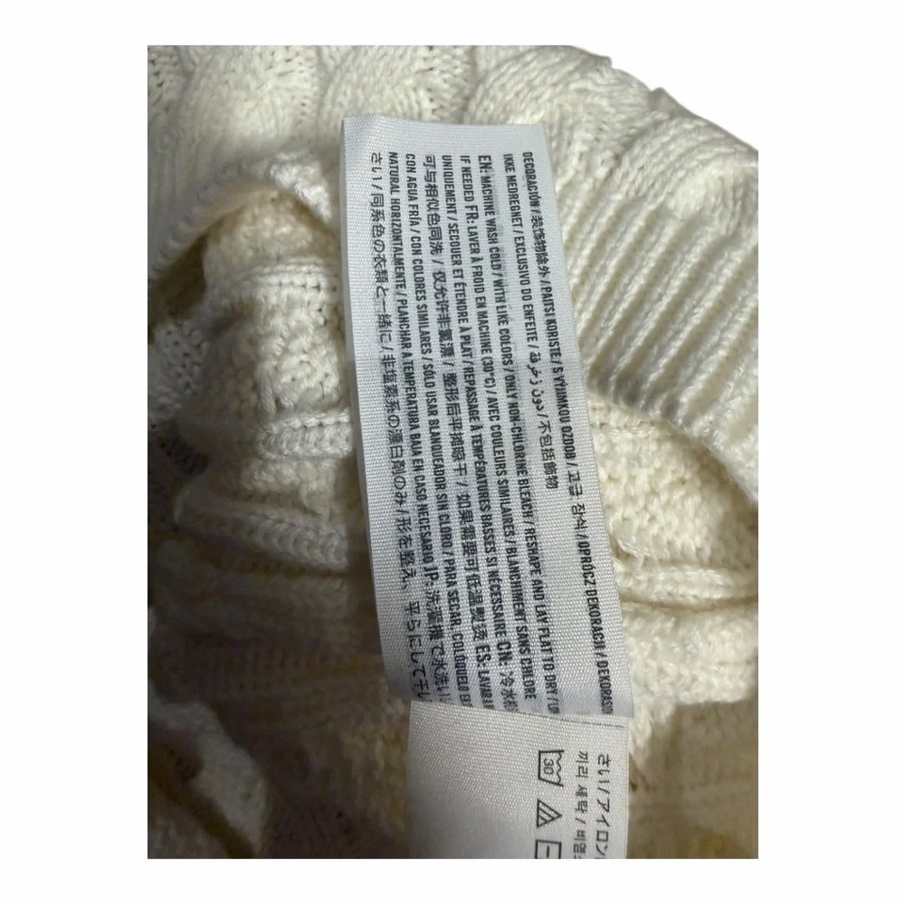 Abercrombie & Fitch Women's Cable Knit Sweater Vest | Cream Preppy Cottagecore - Picture 8 of 8